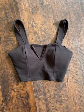 Black Seamless Crop Top